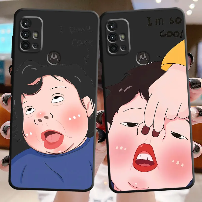 Funny Cute Girl Boy Design Case for Motorola Moto G9 Plus Play Power G200 Edge 20 Pro Lite 30 40 Pro 30 Neo One Fusion Plus Soft