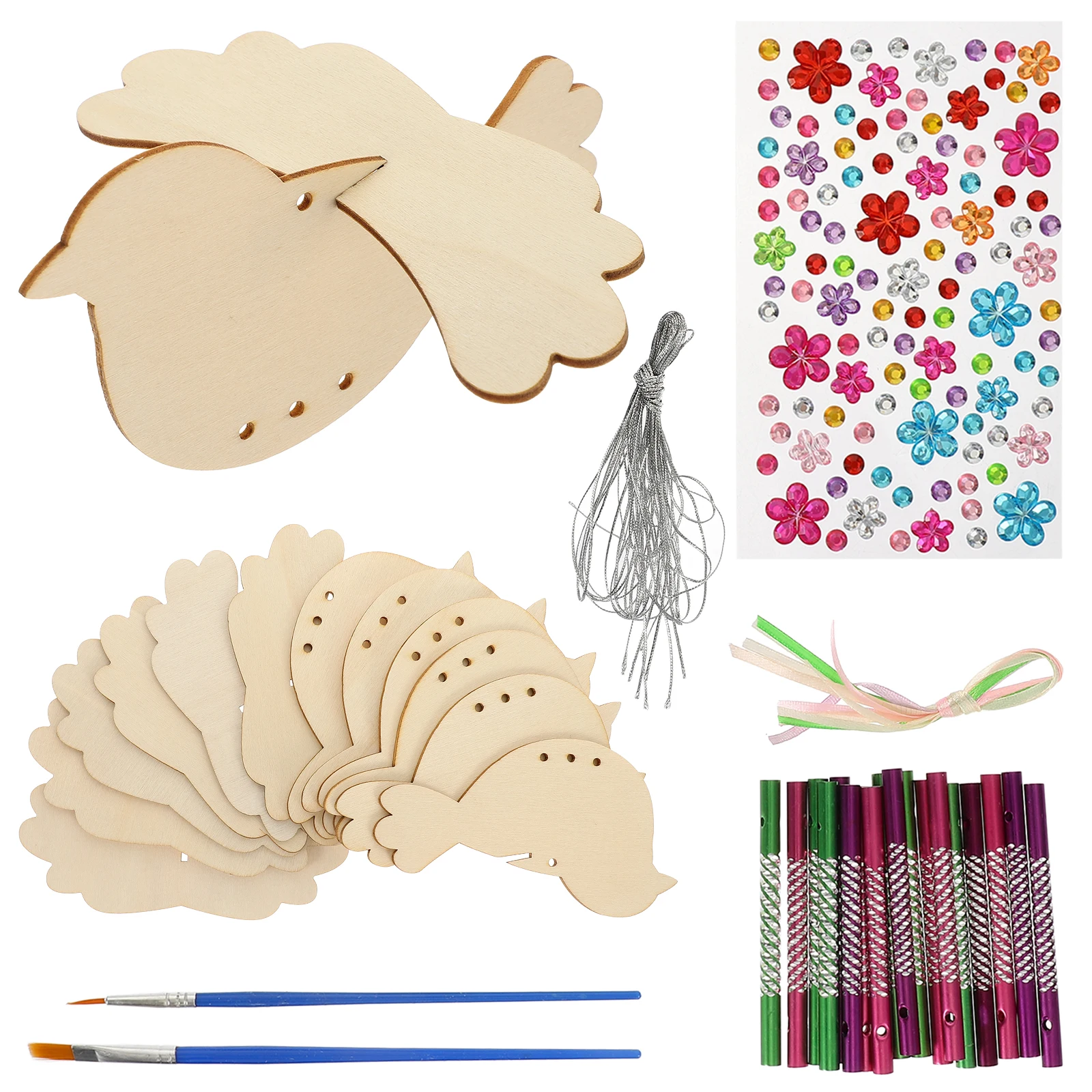 

Unfinished Wooden DIY Kit Handmade Balcony Decorations Crafts Set Outdoor Garden Hanging Accessories Durable Resistant Breakage