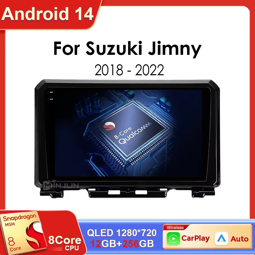 

Android 14 For Suzuki Jimny 2018 2019 2020 Car Radio Multimedia Stereo Video Player GPS Navigation Carplay Auto DSP RDS NO 2Din