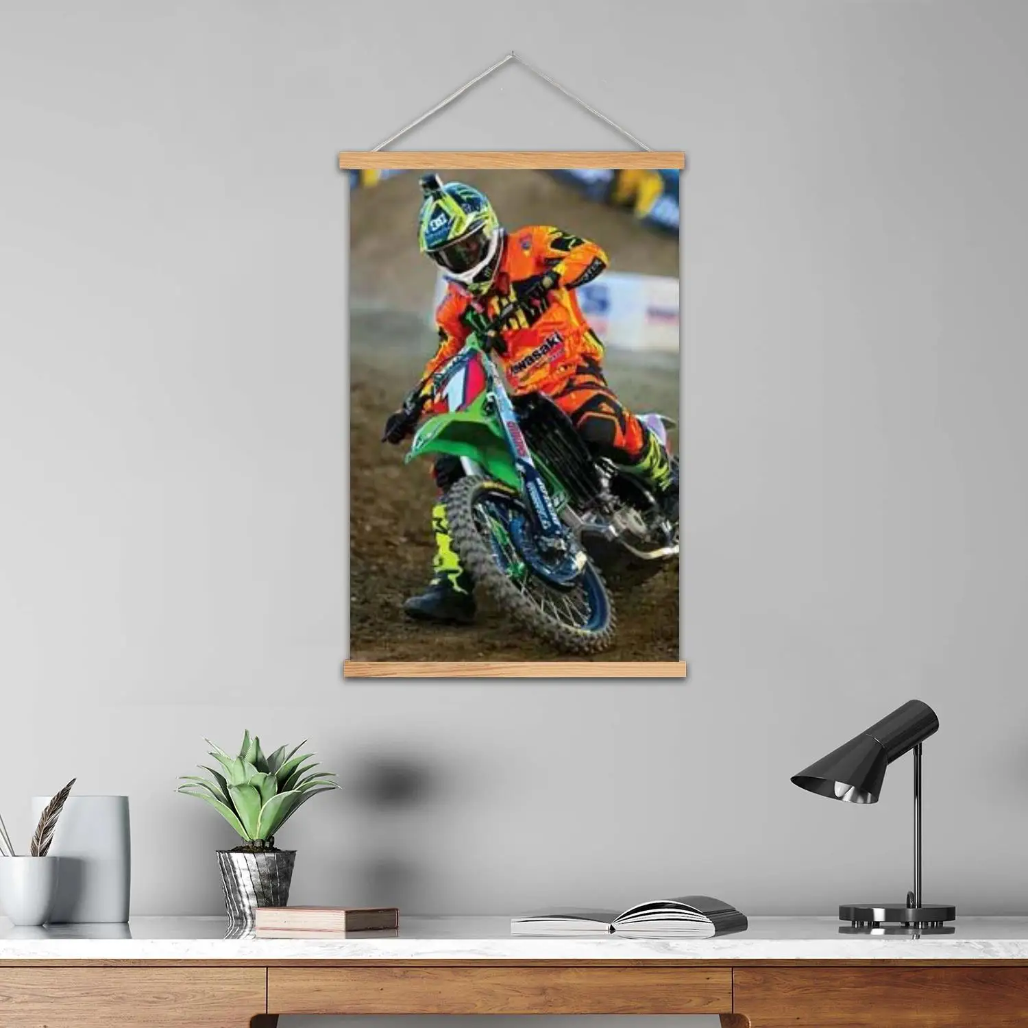 dirt bike Extreme sport Framed Wall Painting Canvas Art Poster and Wall Art,  Modern Family Bedroom Decor,Decorative painting