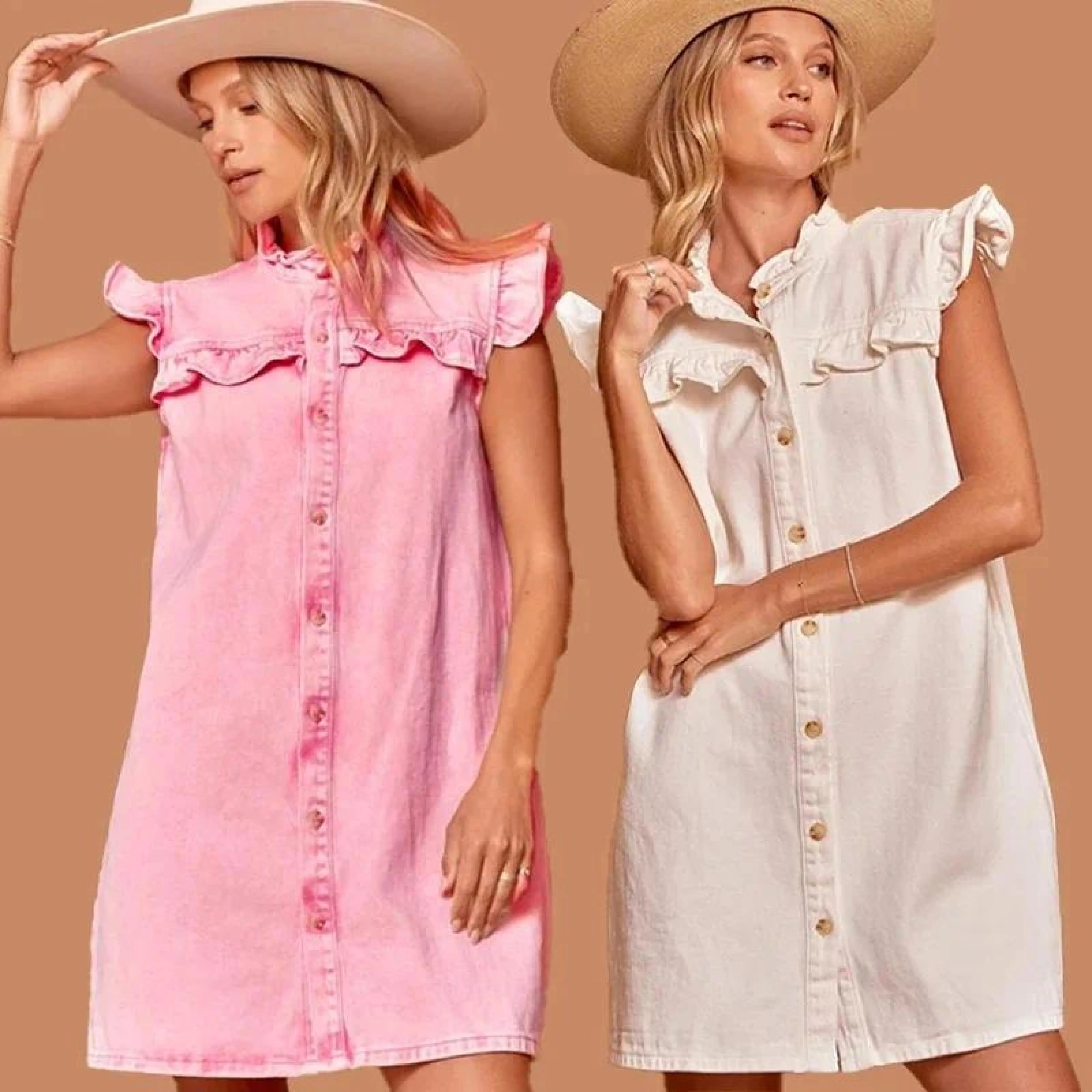 

2024 Summer Denim Vintage Thin Fashion Dress for Women Casual White Dress Clothes Above Knee Mini Elegant Button Flying Sleeve