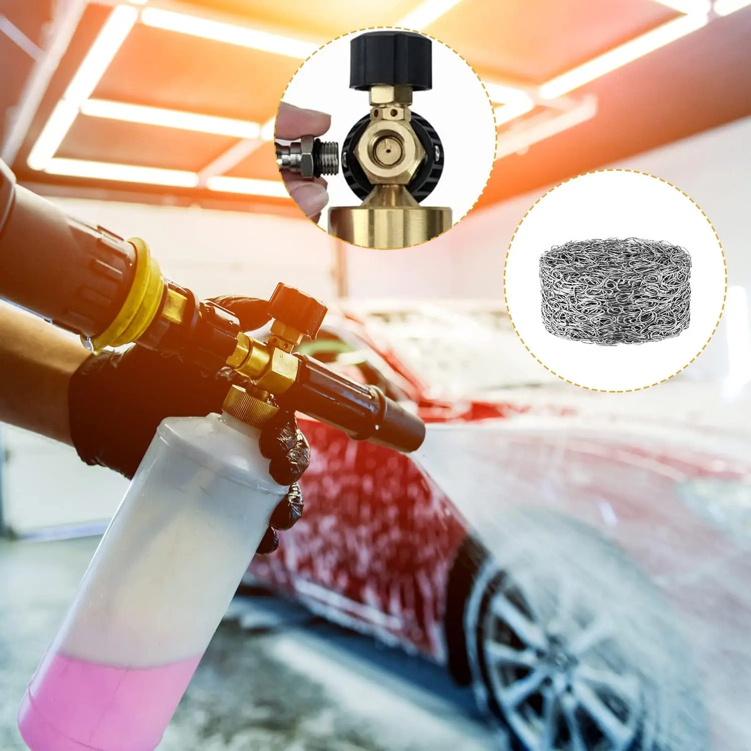 Foam Makers Mesh Filter Car Washing Tool Replacement Mesh Gauze Filter for Snow Lance Suppli Foam Sprayer Pressure Thread Nozzle