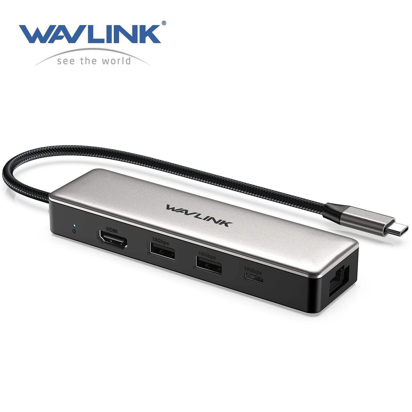WAVLINK 6-IN-1 USB C Dock, USB C to HDMI Docking Station with 2x10Gbps USB3.1-A, 10Gbps USB3.1-C, 4K HDMI, 100W PD IN, 2.5G RJ45, Suitable for MacBook Pro/Air, iPad, Dell, HP, Lenovo, Asus, Acer