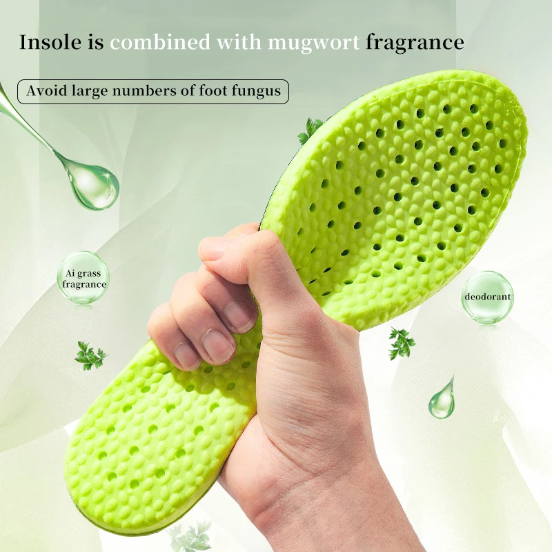 Wormwood Deodorant Sport Insoles for Men Women Latex Soft Sole Shoes Pad Breathable Sweat Absorbing Running Feet Care Insole