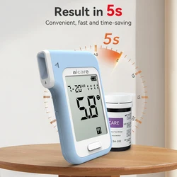 AICARE misuratore di glucosio nel sangue glucometro diabete 50/100 strisce reattive lancette misuratore di zucchero nel sangue Monitor Tester per dispositivi medici