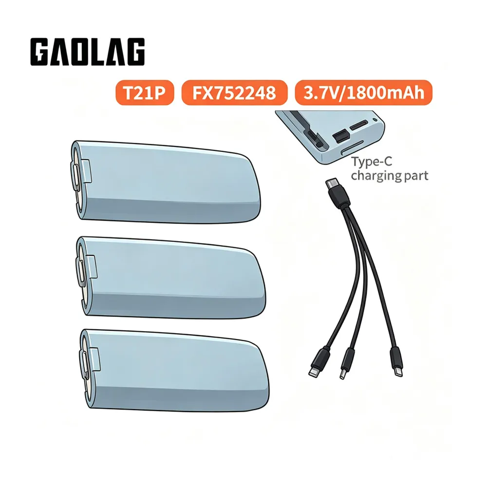 752248 T21P Battery 3.7V 1800Mah For T21P CS800 PRO Charger Uav Drone Battery RC Drone Accessory