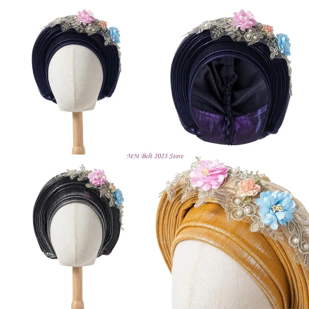 

49ME Традиционная африканская бандана, шарф, женский цветочный декор, тюрбан, шляпа для тематического мероприятия