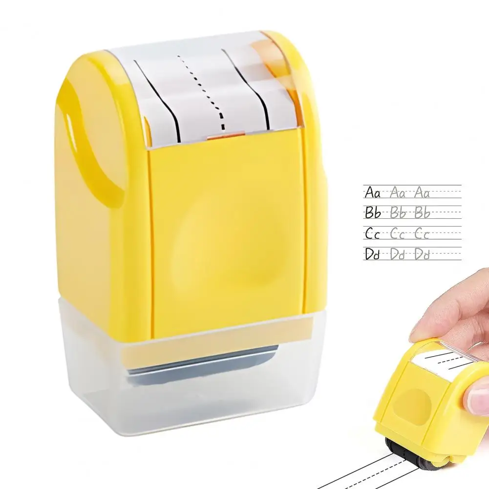 

Инструмент для каллиграфии, портативный штамп для гоночной трассы для детей, дорожный ролик с самокрасящейся линиями и пунктирными линиями почерка для практики