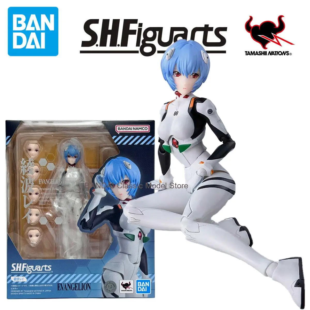 

В наличии: Оригинальная фигурка BANDAI S.H.Figuarts Neon Genesis Evangelion Рей Аянами SHF, модель, подарок для ребенка, в пенопластовой упаковке