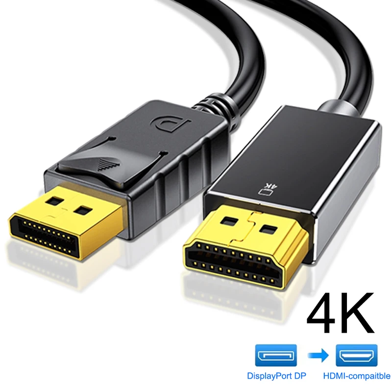 4K DisplayPort zu HDMI-kompatibel Adapter Stecker DP Stecker auf HDTV Buchse Konverter Vidio Audio Switcher Kabel für PC TV Laptop