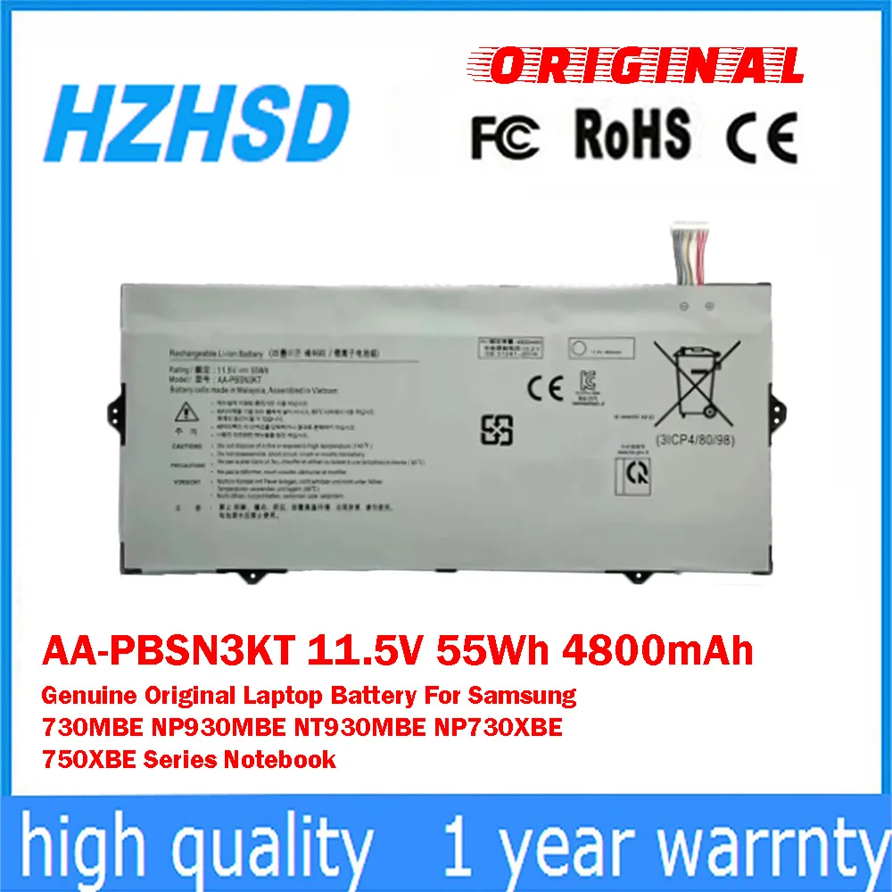 

AA-PBSN3KT 11.5V 55Wh 4800mAh Genuine Original Laptop Battery For Samsung 730MBE NP930MBE NT930MBE NP730XBE 750XBE Notebook