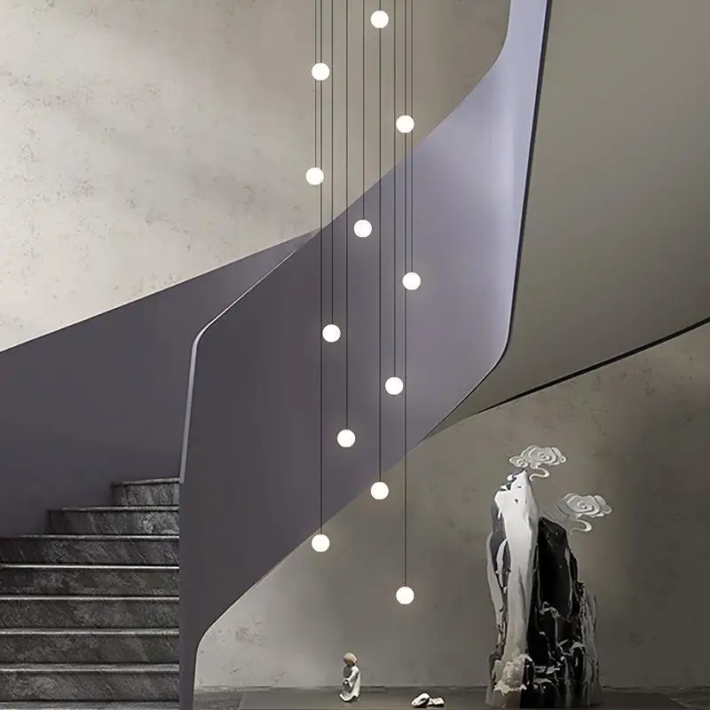 lamp modern simple duplex villa, lighting line multi-headed ball y