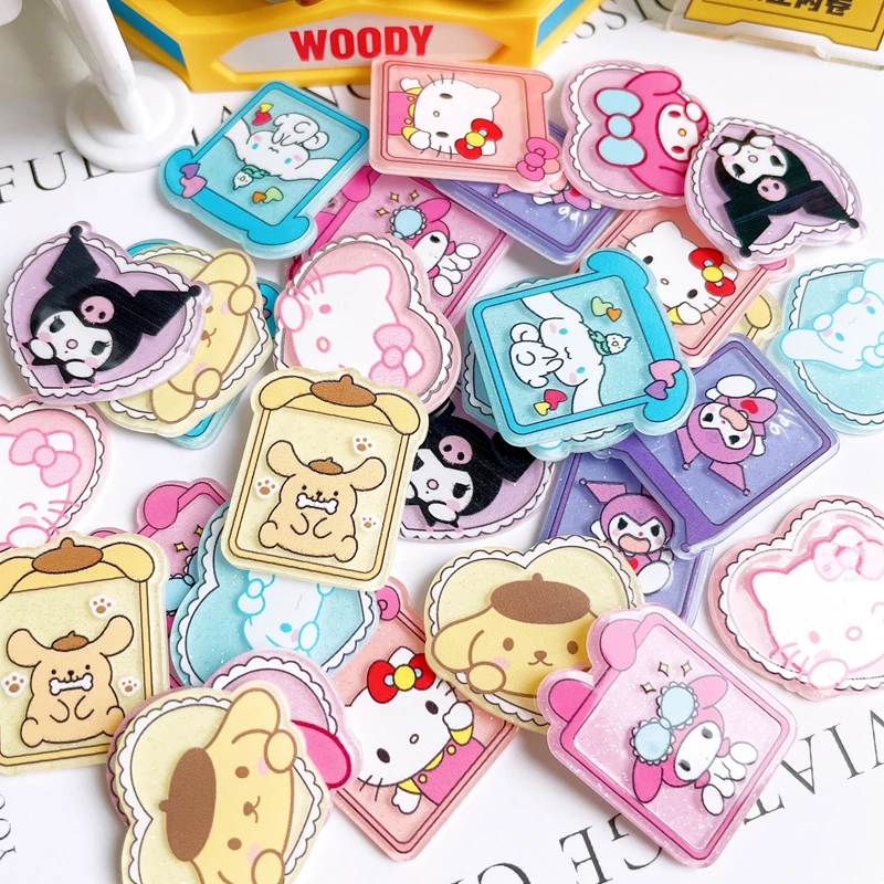 10 Pcs New Kawaii Cartoon Animal Kitten Peach Heart Series Acrylic Scrapbook Diy Jewelry Children Gift Hairpin Accessories A102