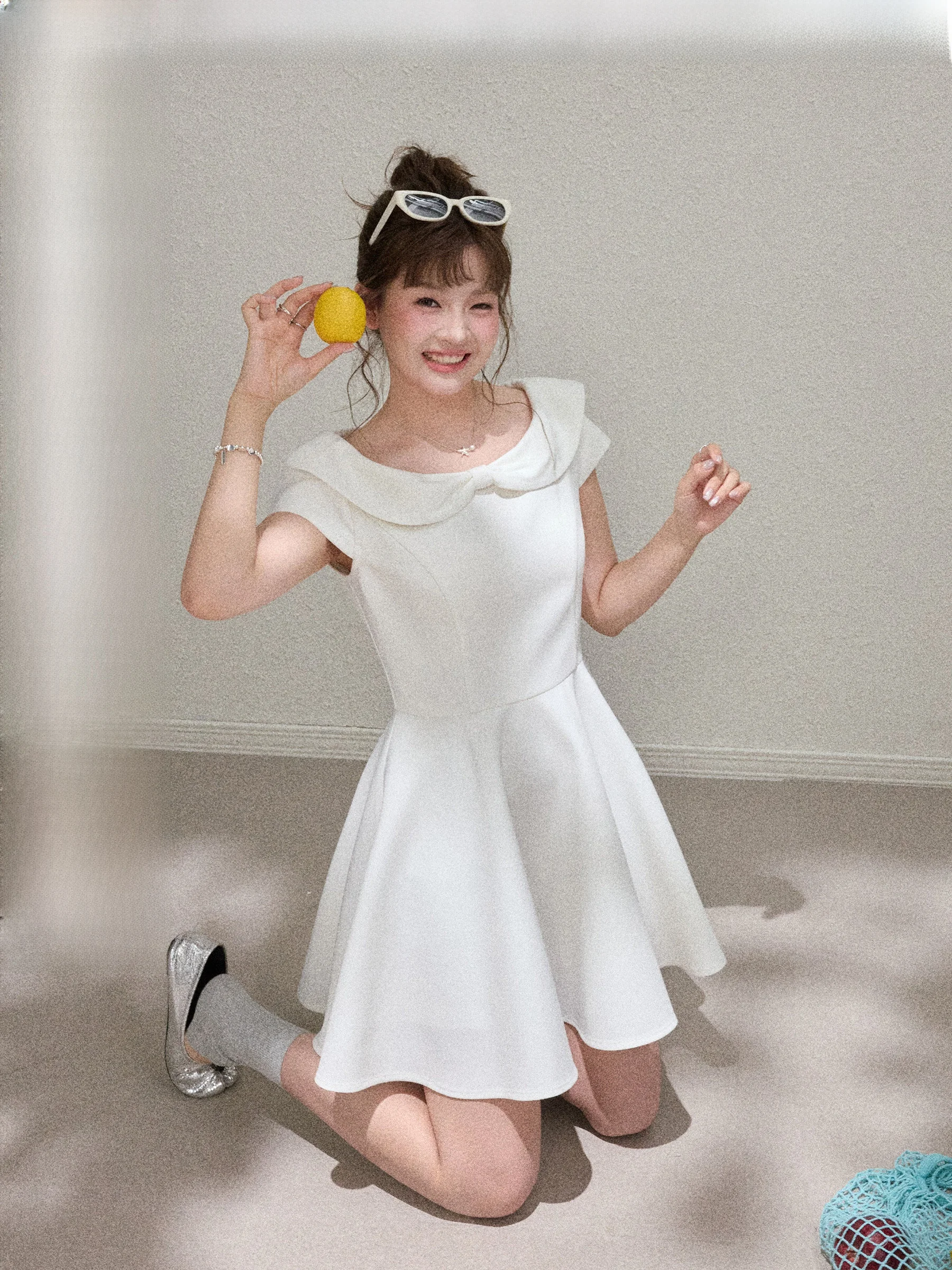 

Юбка-трапеция JULULOOK Studio "Love's Waltz" для полных женщин с бантом на талии и эффектом утяжки, короткая