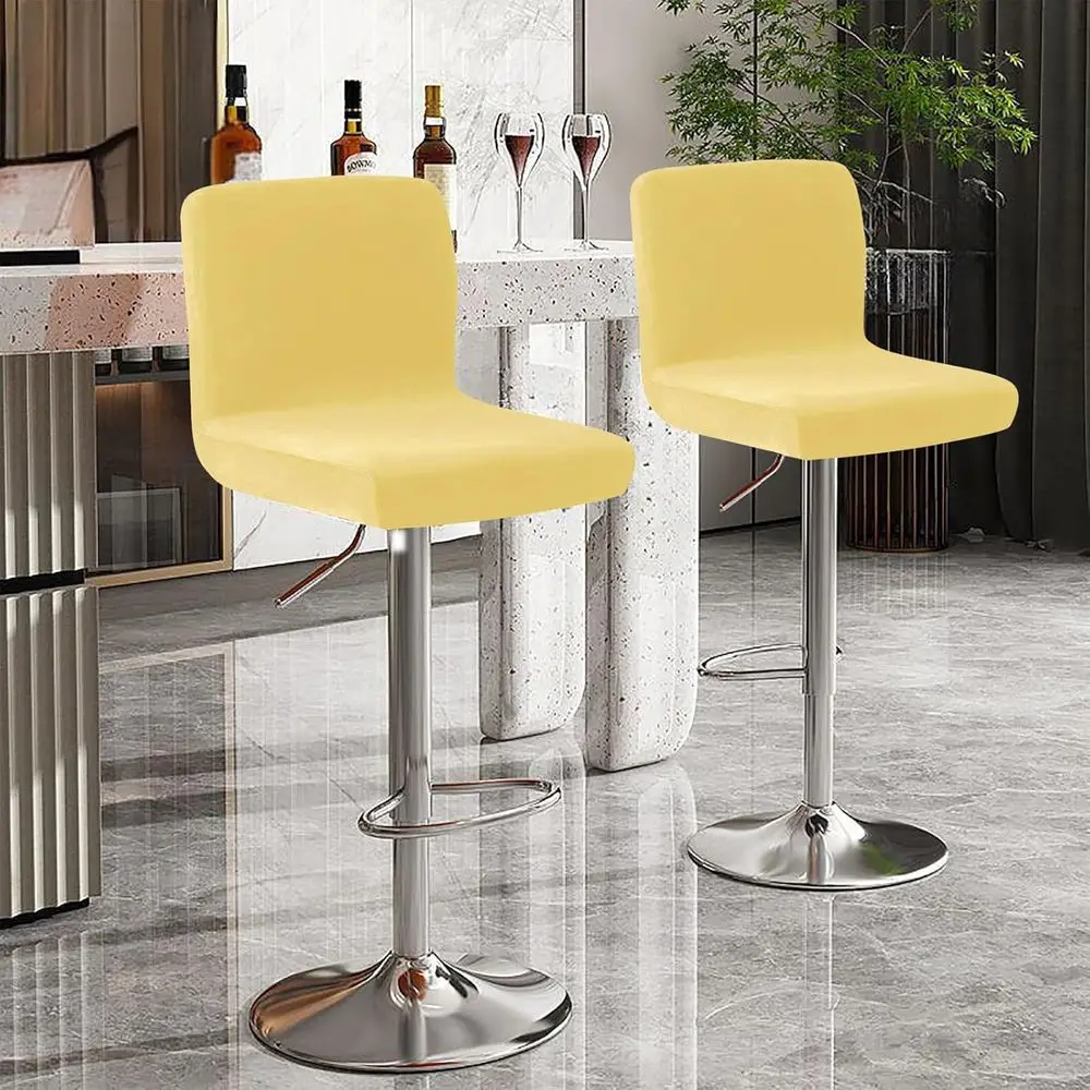 

Velvet Bar Stool Covers with Backs 4 Pack, Stretch Swivel bar Stool seat Covers Removable Stool Cover with Elastic Bottom or Kit