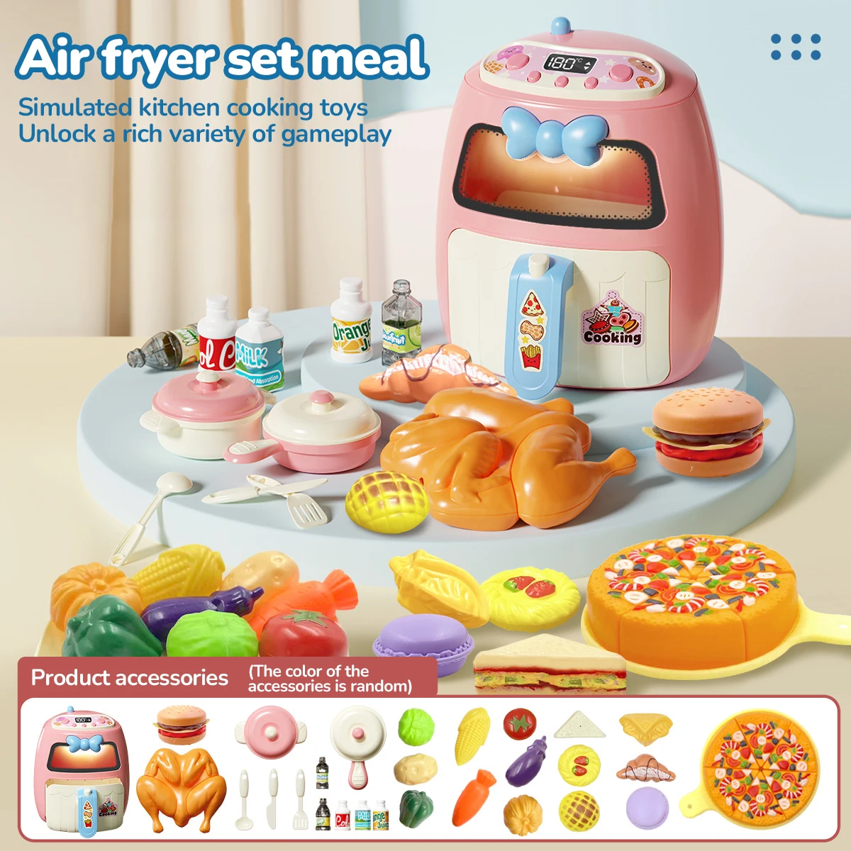 Gesimuleerde Keuken Speelset Miniatuur Voedsel Bedrukken Speelhuis Apparaten Wasserij Kookgerei Rollenspel Speelgoed voor kinderen Meisjes Spel