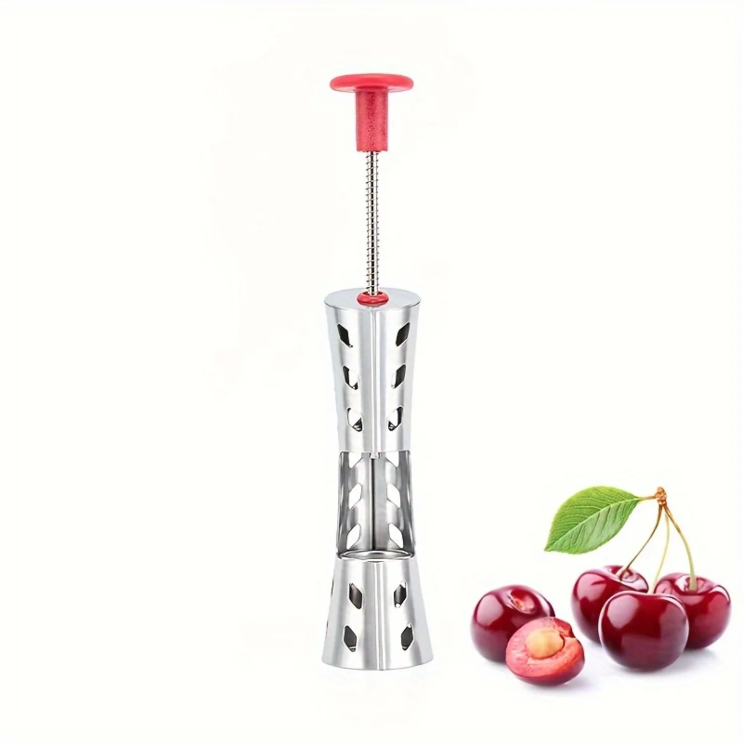 Easily Remove Cores from Cherries, Jujubes, and Olives with This Stainless Steel Pitter - Essential Gadget for Fruits and Veggie