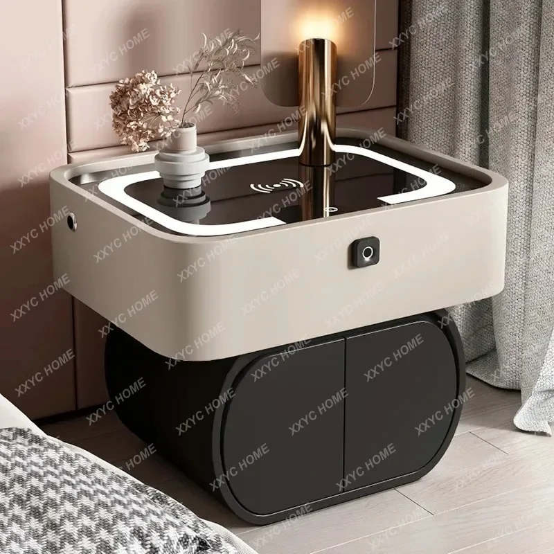 HHHHItaliya Modern Wooden Nightstands Safe Black Design Luxury Unique Nightstands Bedroom