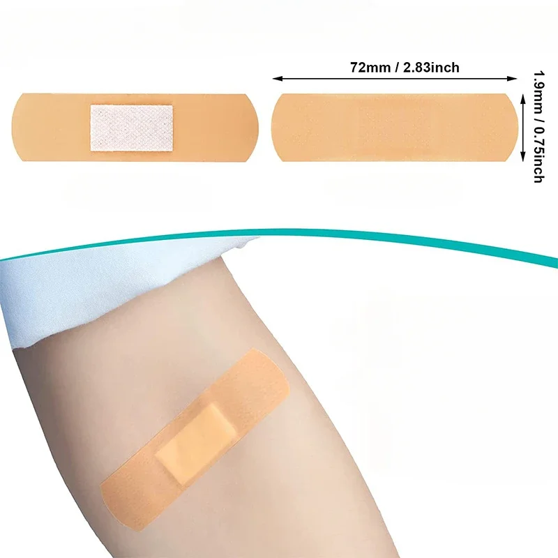 50pcs/set PE Waterproof Band Aid Wound Plasters Skin Wound Dressing Patch First Aid Strips Adhesive Bandages Woundplast