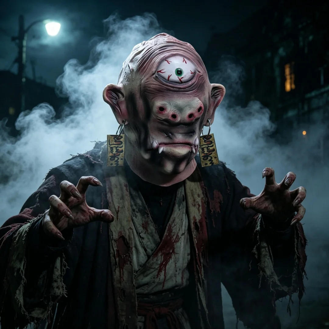 Single Giant Eyeball Cyclops Monster Mask Horror  Alien Creature Full Head Mask for Halloween Cosplay Costume Accessory