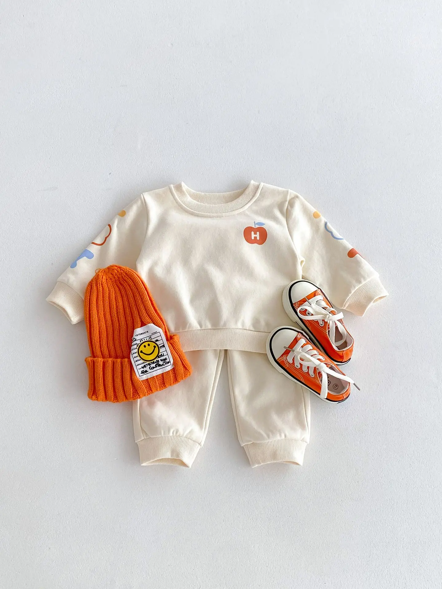 

2024 Autumn New Baby Long Sleeve Casual Sports Set Infant Girl Sweatshirt + Pants 2pcs Suit Toddler Boy Cotton Versatile Outfits