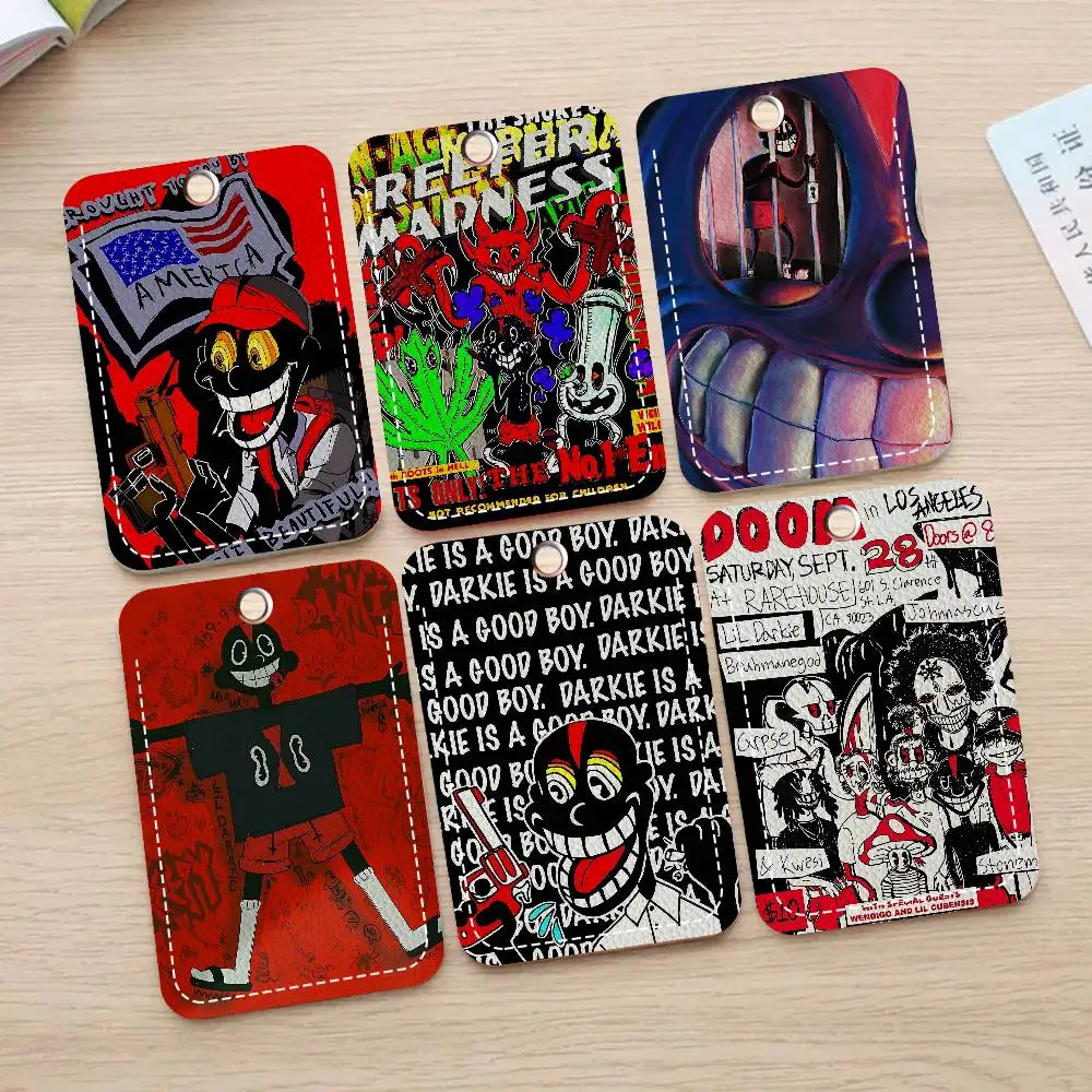 Rapper L-Lil D-Darkie Cartoon Card Keychain Anime Fashion Pendant Bag ID Door Card Case Bus Card Cute Adult Birthday Gift