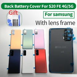 Battery Back Cover Door Housing For Samsung Galaxy S20 FE 4G Camera Glass Lens Frame Replacement Repair Parts S20FE 5G Plastic