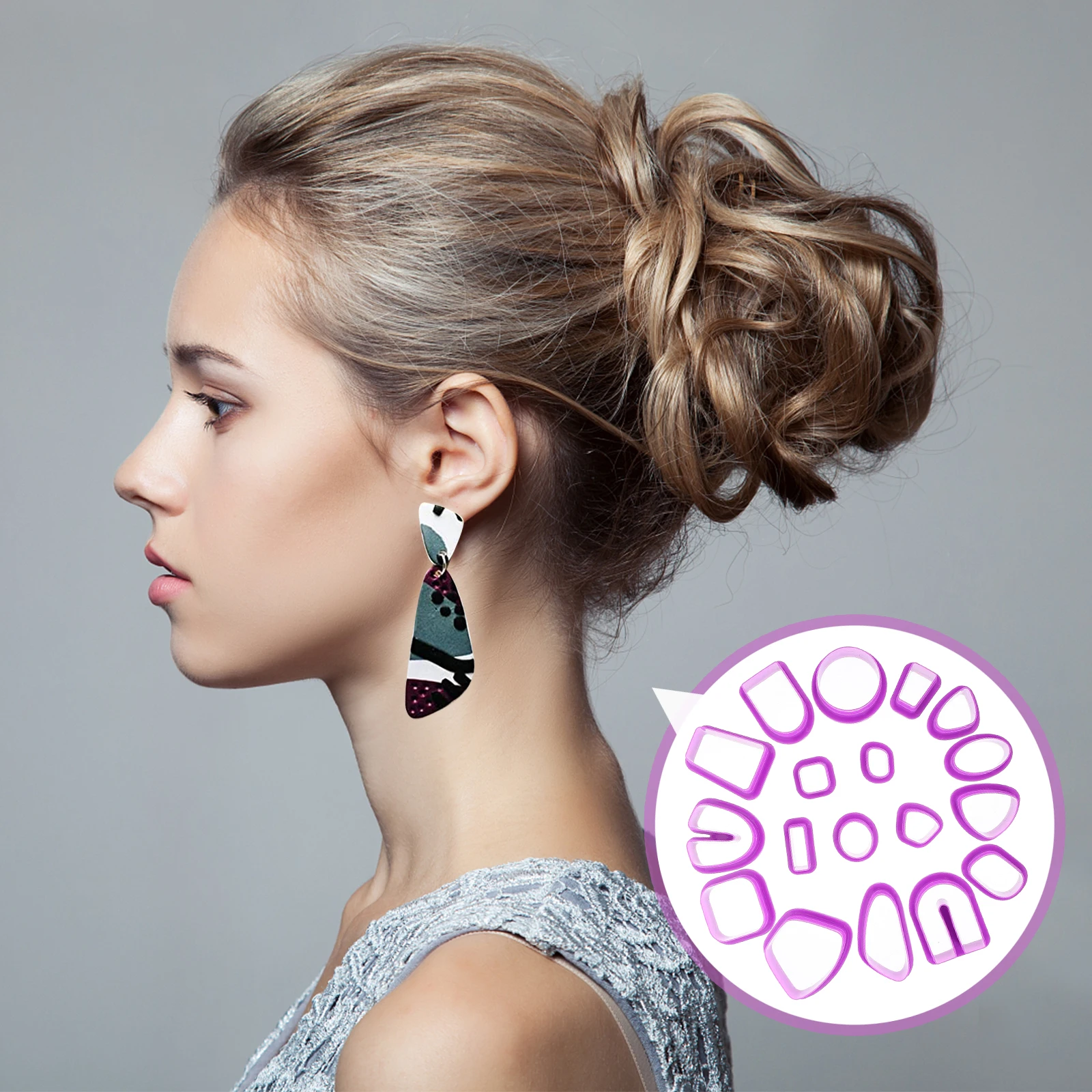 

18Pcs Polymer Clay Cutters Soft Clay Tools Earring Making Kit Multipurpose Jewelry Craft Supplies Fondant Cookie Craft Cutters