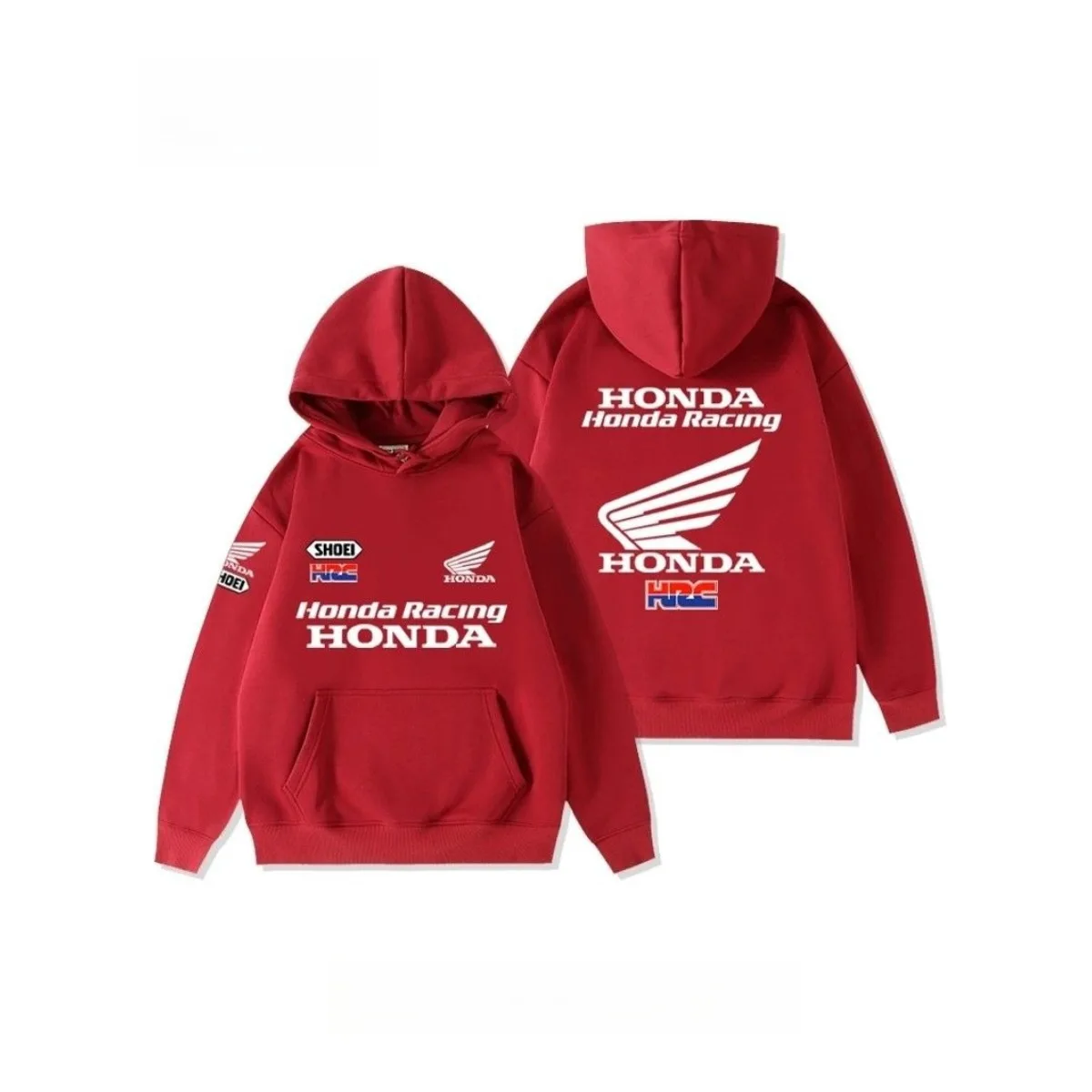 Honda motocicleta moda roupas de corrida fábrica equipe marquis asa ouro outono e inverno moletom com capuz solto roupas masculinas