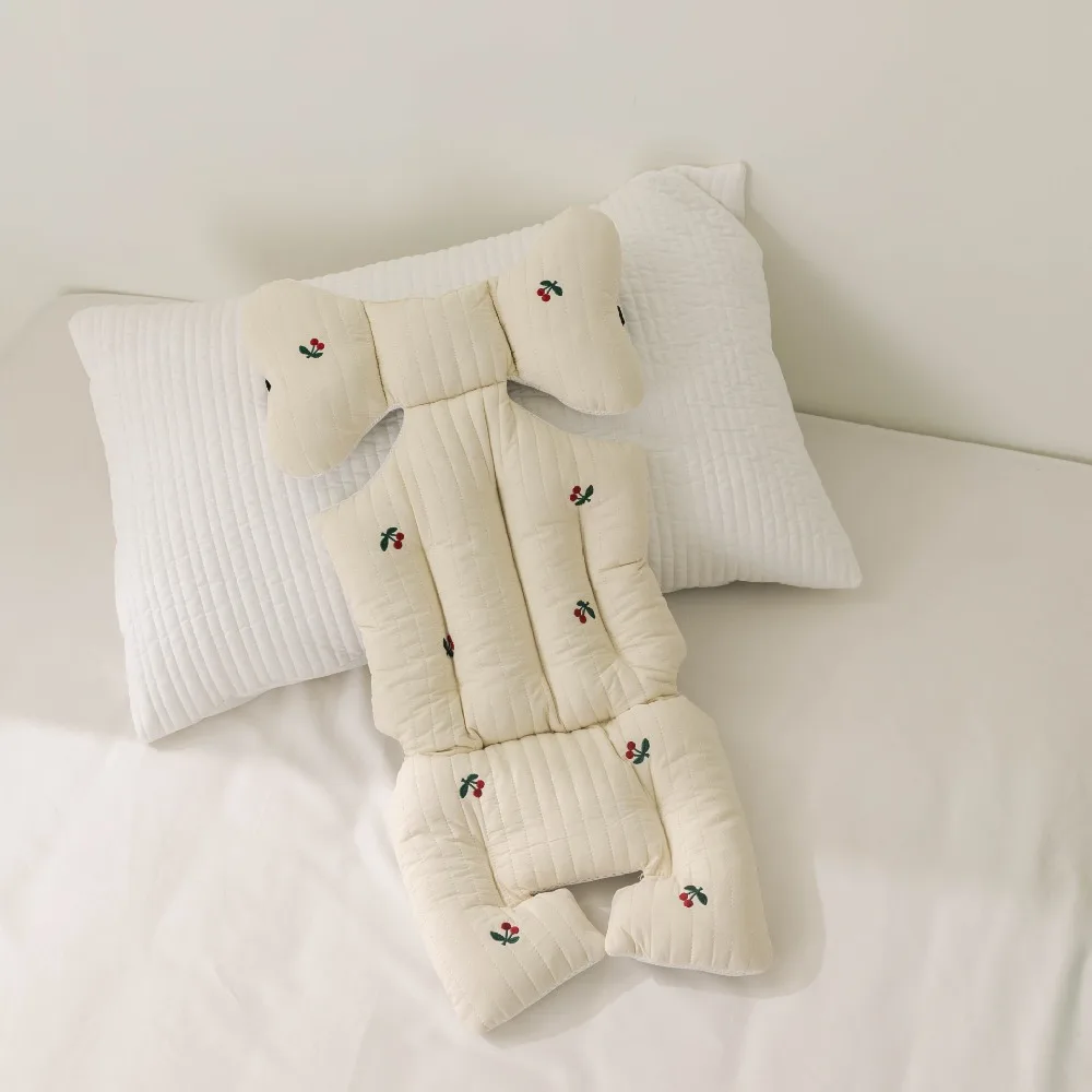 

Breathable Baby Stroller Seat Cushion Thicken Embroidery Car Seat Mat Four Seasons Universal Cotton Cart Mattress