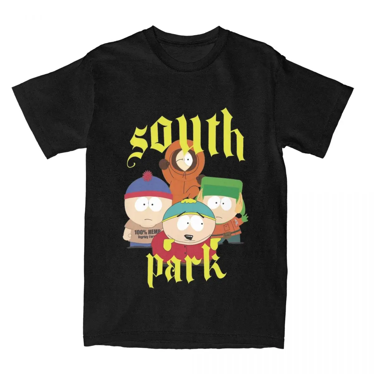 South-Parks Cartoon T-Shirts for Men Stan Cartman Kenny Leisure 100% Cotton Tees Crewneck Short Sleeve T Shirt Plus Size Tops