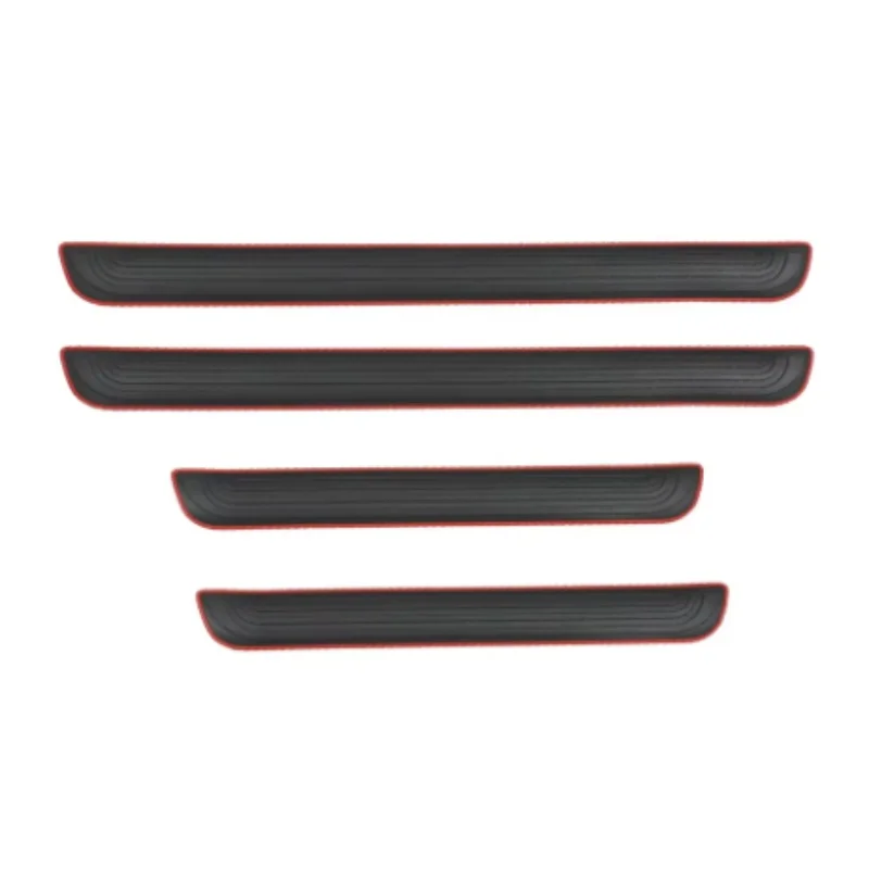 4pcs Rubber Car Door Sill Scuff Covers Black Door Panel Guards Protector Trim Anti-scratch Exterior Parts Car Decor Accessories