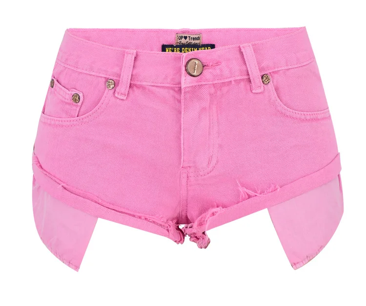 

Candy Shorts Women New Women Sexy Ripped Low Waist Jeans Denim Shorts Ropa De Mujer