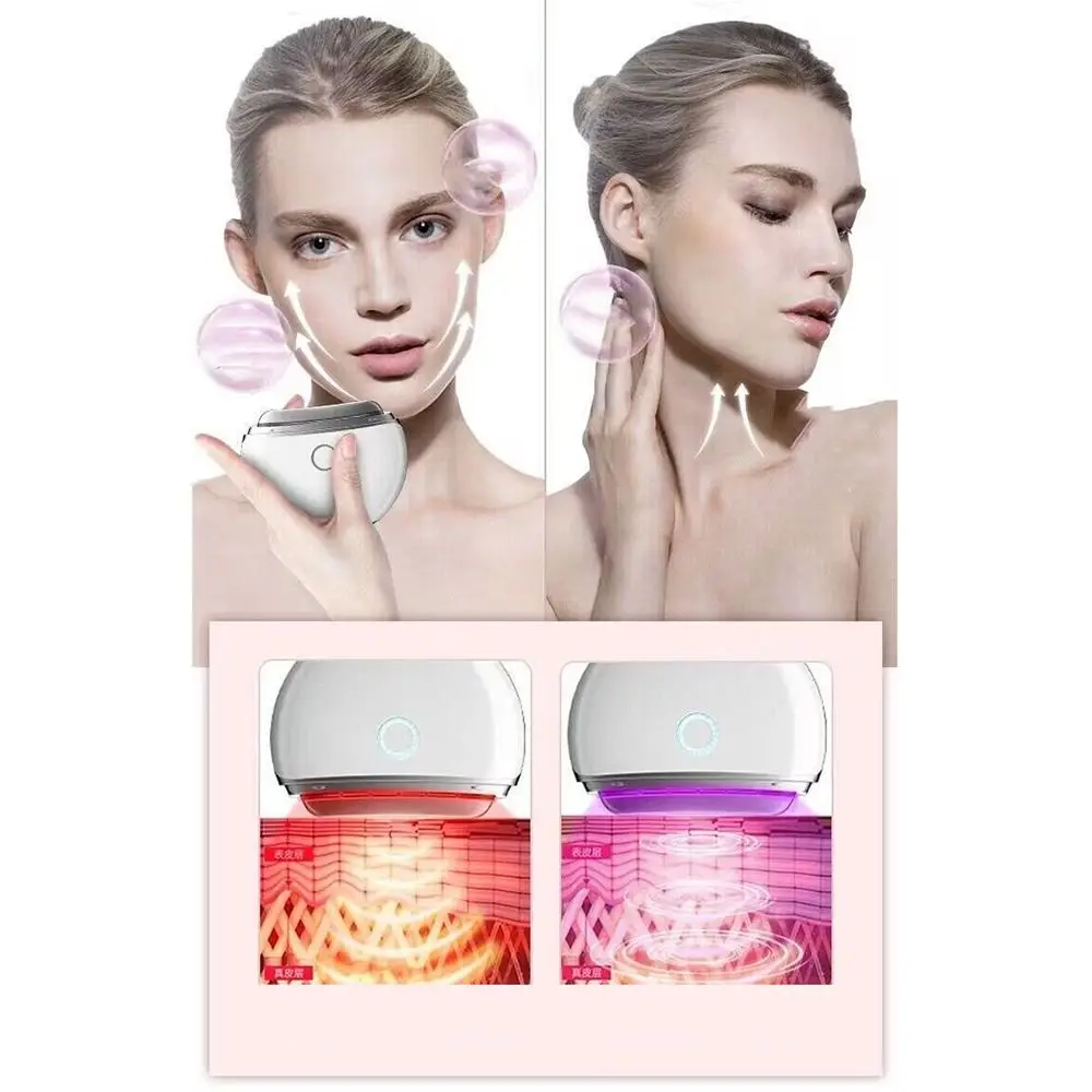 

4 Modes Electric Facial Massager Red/Blue/Purple Light Hot Compress Neck Beauty Instrument Skin Tightening