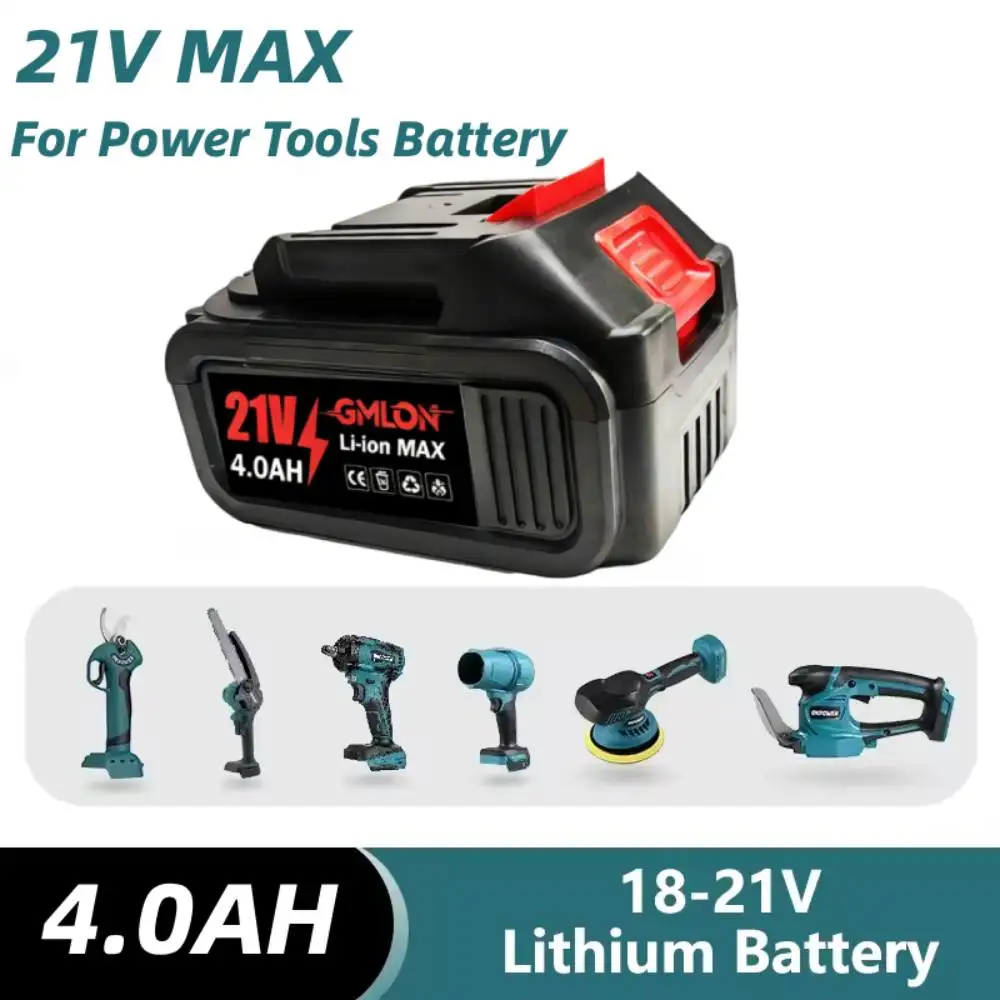 

21V Large Capacity Battery Electric Power Tool Rechargeable 4000mah Lithium Ion Battery For Makita Cordless Wrench Chainsaw Dril