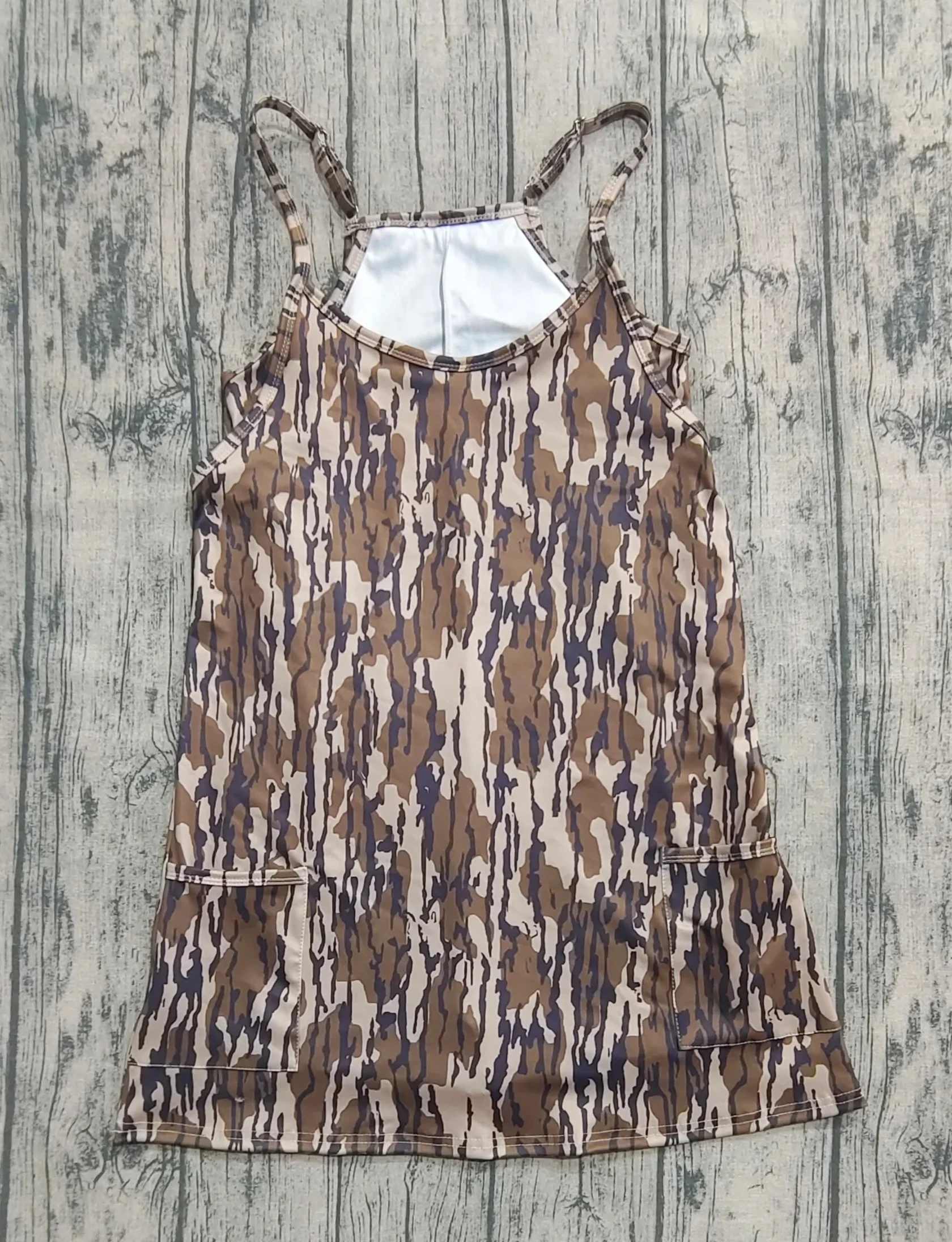 

Boutique Adult Women Knee Length Straps Dress Girl Shorts Yoga Summer Camo Clothes Woman Active Pockets Breathable Clothing