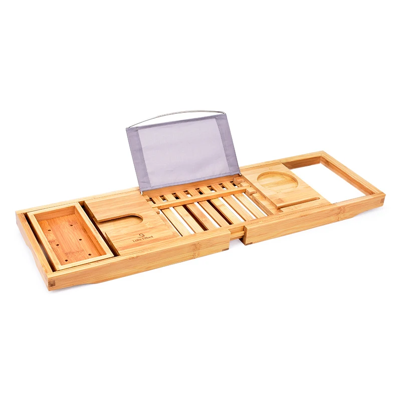 Wine rack Solid wood bamboo bathtub  Telescopic non-slip bathroom Multifunctional toilet  Bathtub