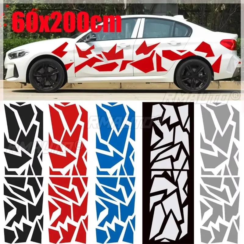 

60cmx200cm Universal Car Auto Side Body Stickers Decals Waterproof Anti-UV Protection
