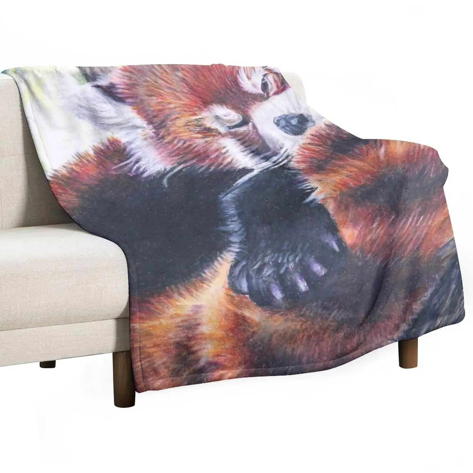 

Sleeping Red Panda Drawing Throw Blanket Custom Comforter Soft Plaid for babies Blankets