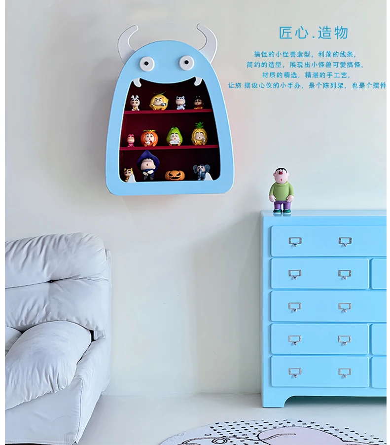 ที่วางแก้วน้ำสีโดปามีน รูปมอนสเตอร์น้อย ชั้นวางของตกแต่งห้องนั่งเล่น ชั้นวางของบนโต๊ะ ชั้นวางของติดผนัง