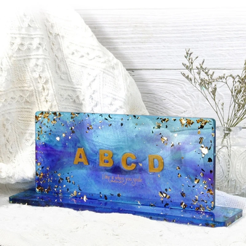 Photo Frame Silicone Mold Decorative Crafts Mold Rectangle Standing Plate Epoxy Resin Casting Mold for Table Home Decor