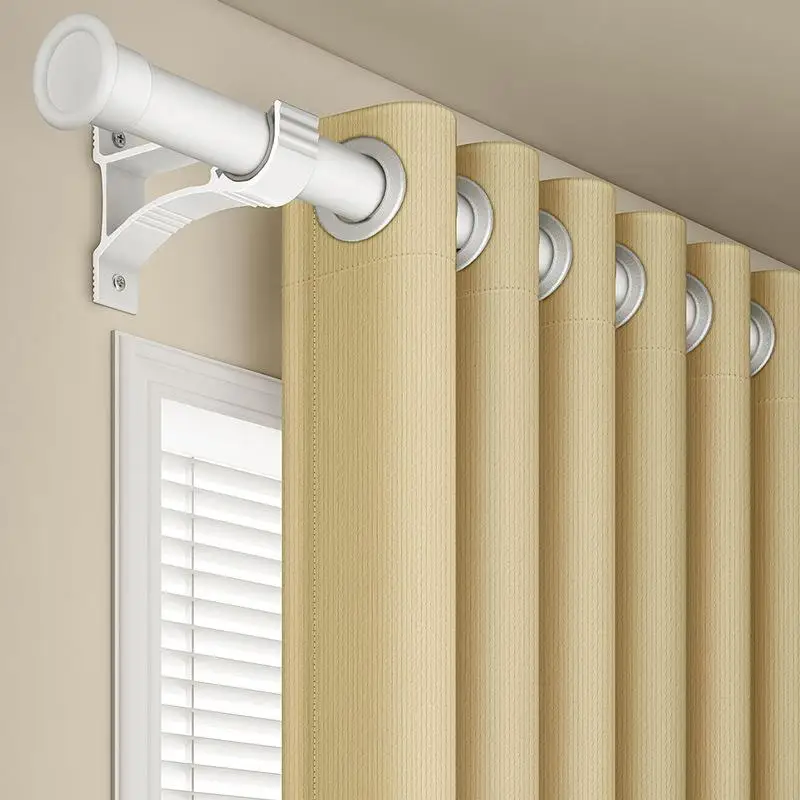 Inteated Single Rod Curtain Pole with Screw Accories Slide Tra Support Braet for Drapery Roman Pole Whole Piece ipped