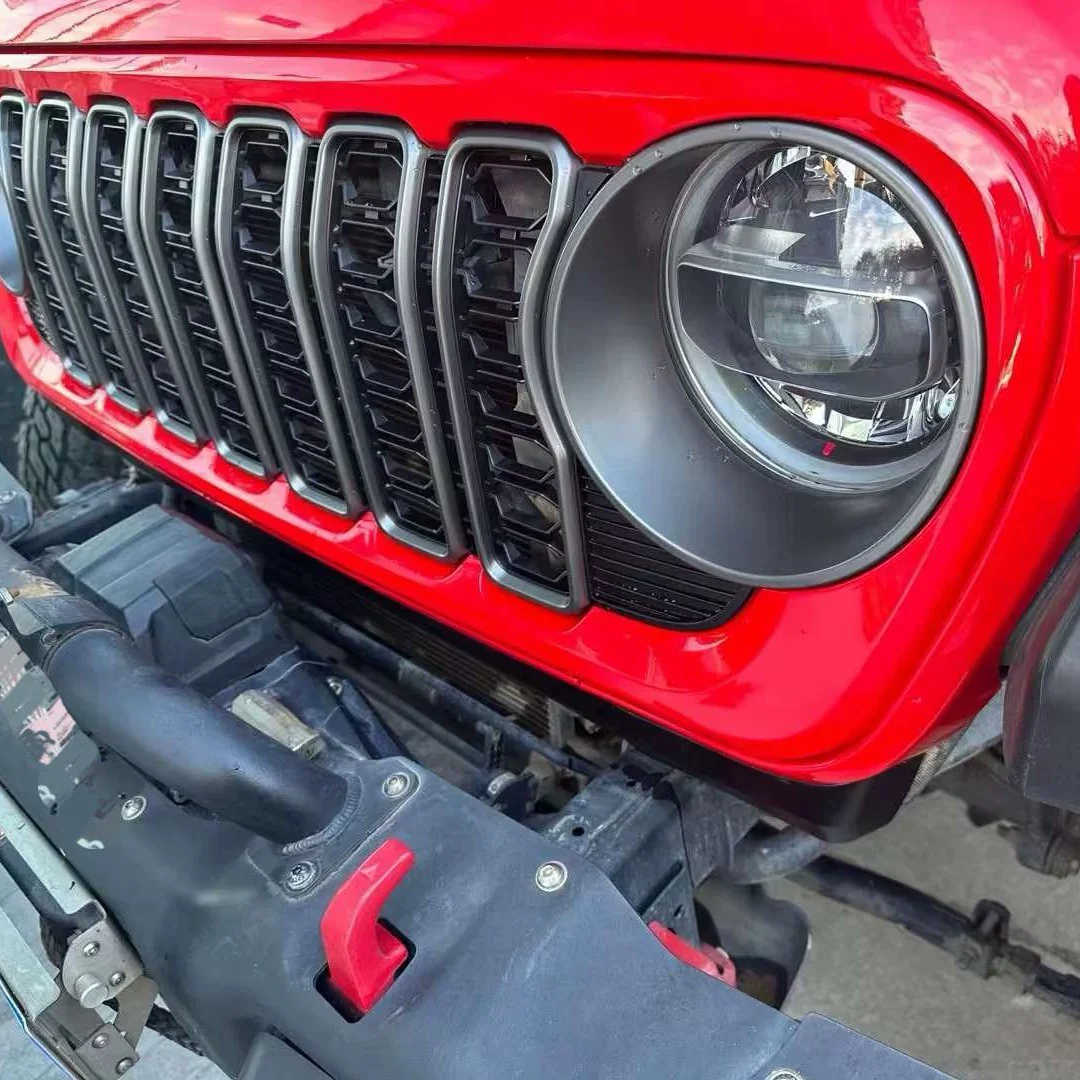 Front Bumper Grille for Jeep Wrangler JL 2018-2024 Modified Net Mask Grill Radiator Without Camera Hole