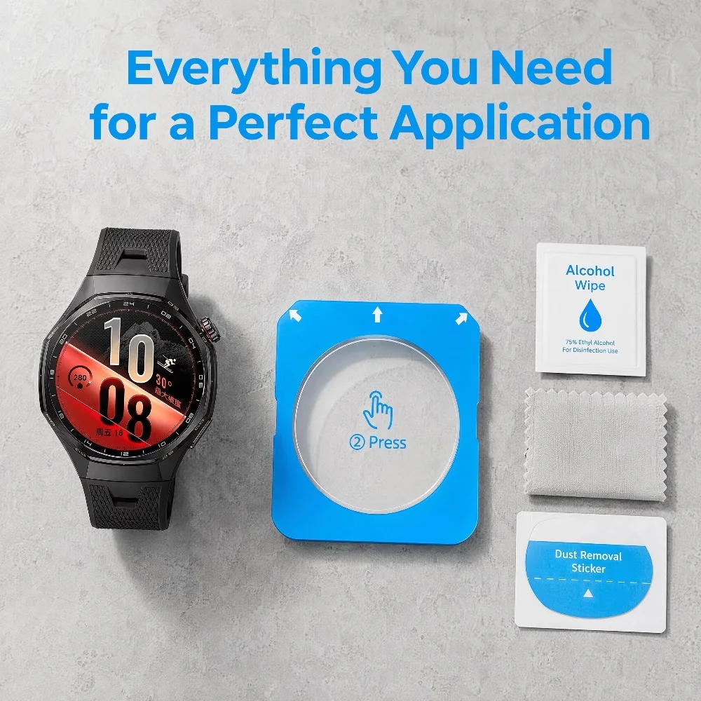 Easy To Install HD Tempered Glass for Huawei Watch GT7-6 Pro 46mm Installation Screen Protector Films Huawei Watch GT7-6-5 41mm