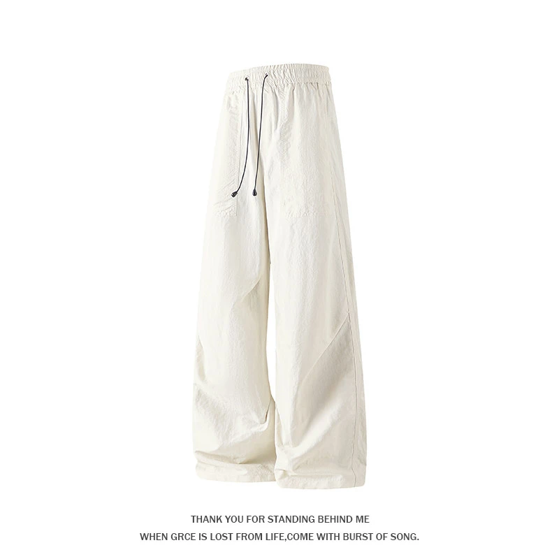 2026 Men's Summer New Lightweight Outdoor Hiking Cool Wrinkled Cargo Pants Breathable Thin Fabric Pants