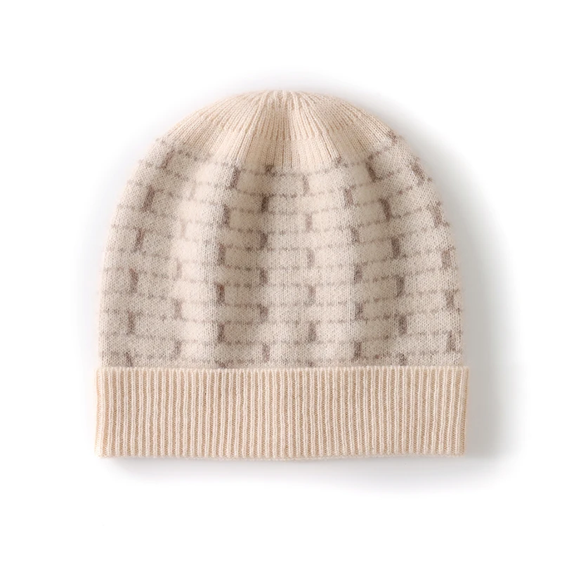 

100% кашемир, осенне-зимняя новая мужская и женская шапка, универсальная утолщенная вязаная шерстяная шапка с цветными блоками, теплая шапка для защиты ушей