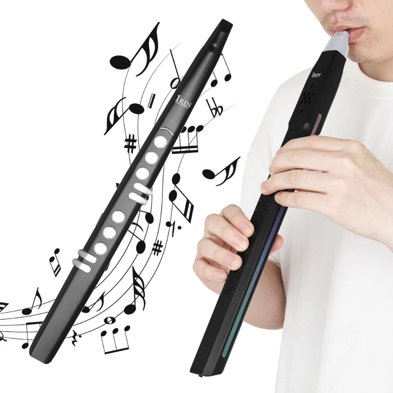 Built-in 13 Musical Instrument Tones Mini Electronic Wind Instrument Set with Rechargeable Battery and Removable Nozzle