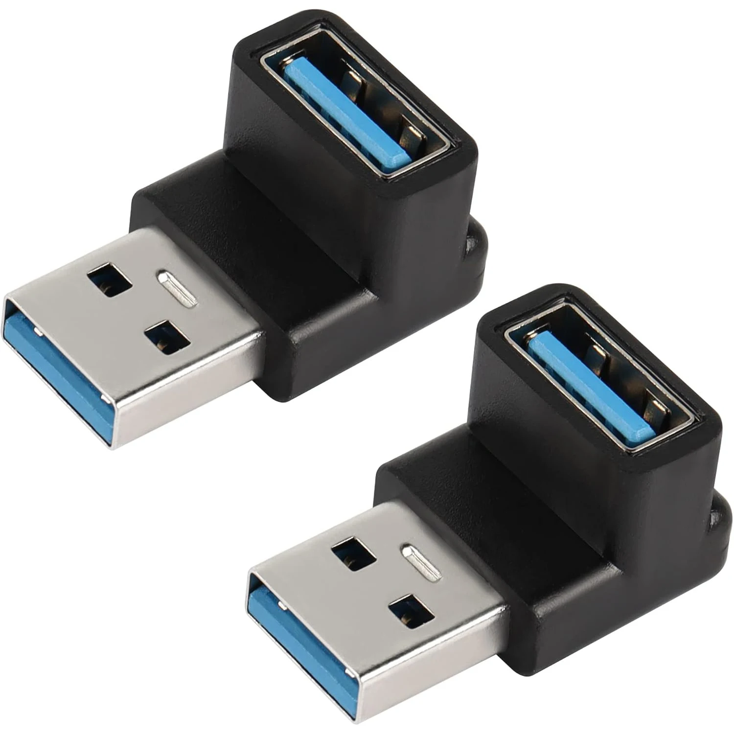 2pack 90 Degree USB 3.1 Adapter USB A Male to Female Right Angle Connector 10Gbps USB Type A 3.1 Data Transfer Converter