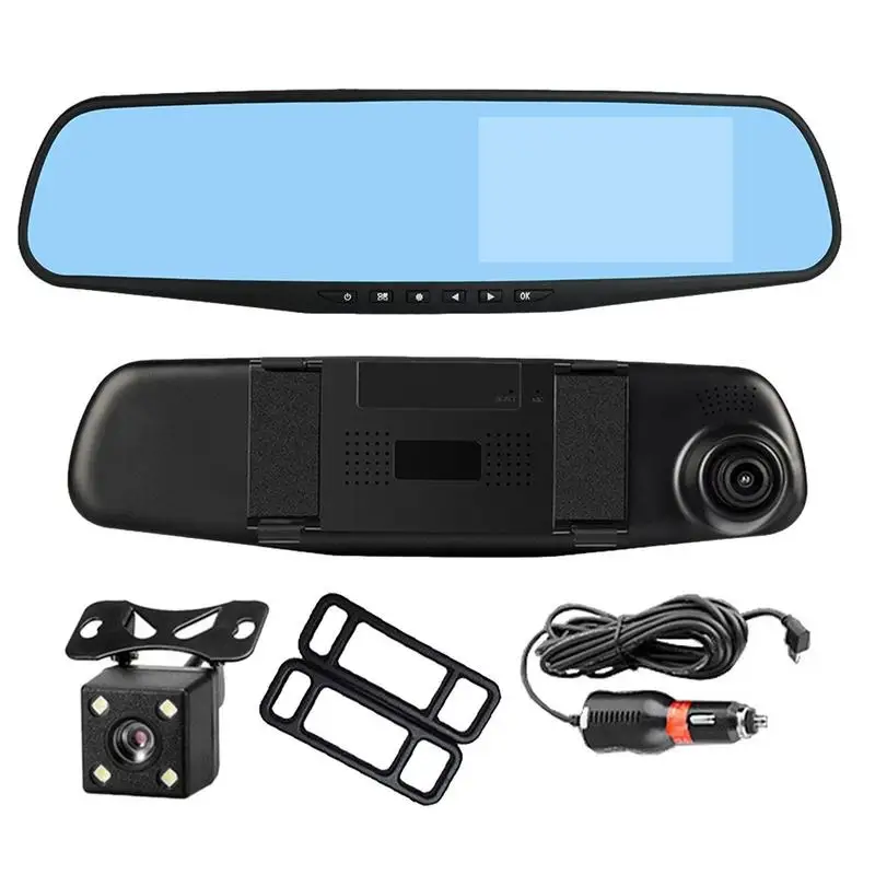 

Rearview Mirror Dash Cam Night Vision Hd 1080P Front And Rear View Backup Camera Night Vision Wide Angle Dual Lens Parking