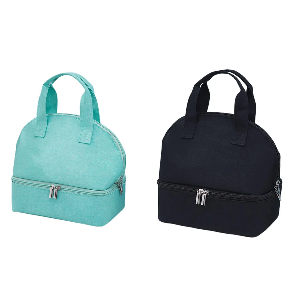 

Bag Insulated Lunch Box Tote Bags Portable Bento Pouch Convenient Kids Black Shopping